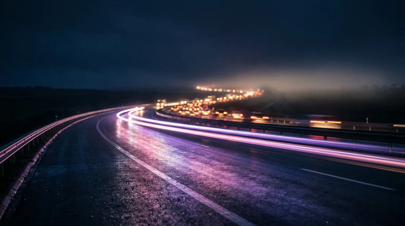 Abstrakte nächtliche Straße mit Lichtakzenten, Hintergrund für Hero, 1920x1080 Pixel